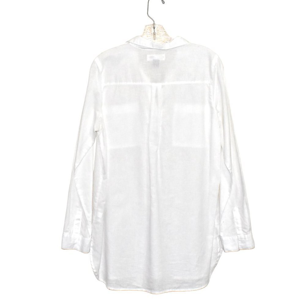 Old Navy Long Sleeve White Linen Tunic Top Size M - Picture 2 of 12